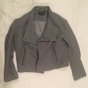 Premise Open Front Black and White Stripe Jacket